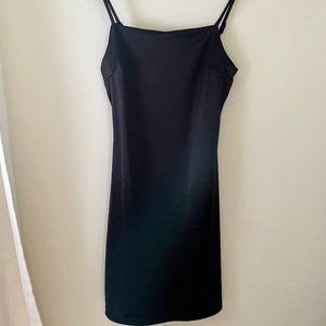 Black Satin Mini Dress - Little Black Dress - LBD